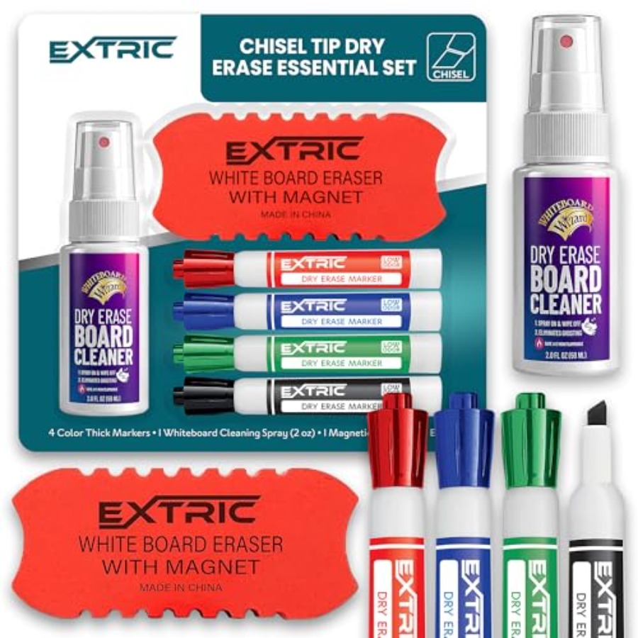 Whiteboard Marker Set - مجموعة أقلام سبورة بيضاء قابلة للمسح،