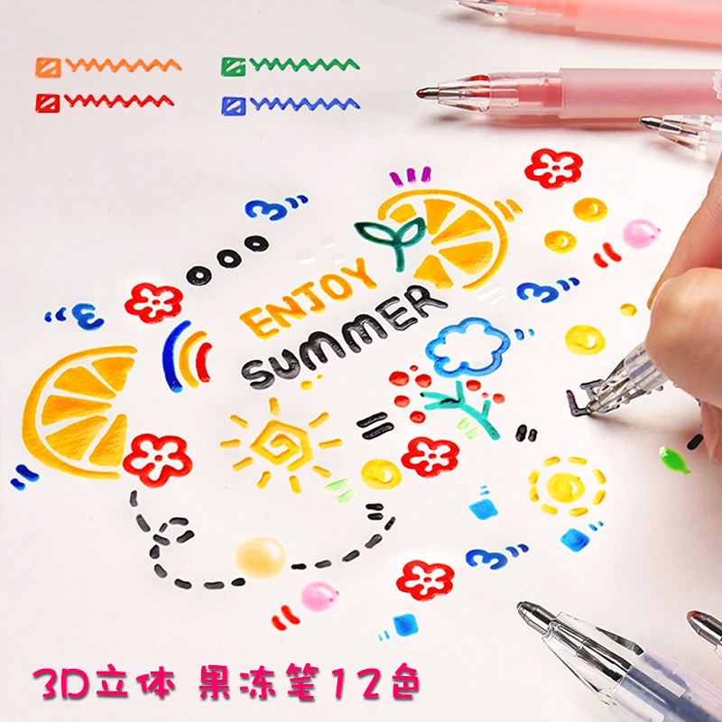 Gel Ink Pen Set - ثلاثية الأبعاد ثلاثية الأبعاد هلام القلم
