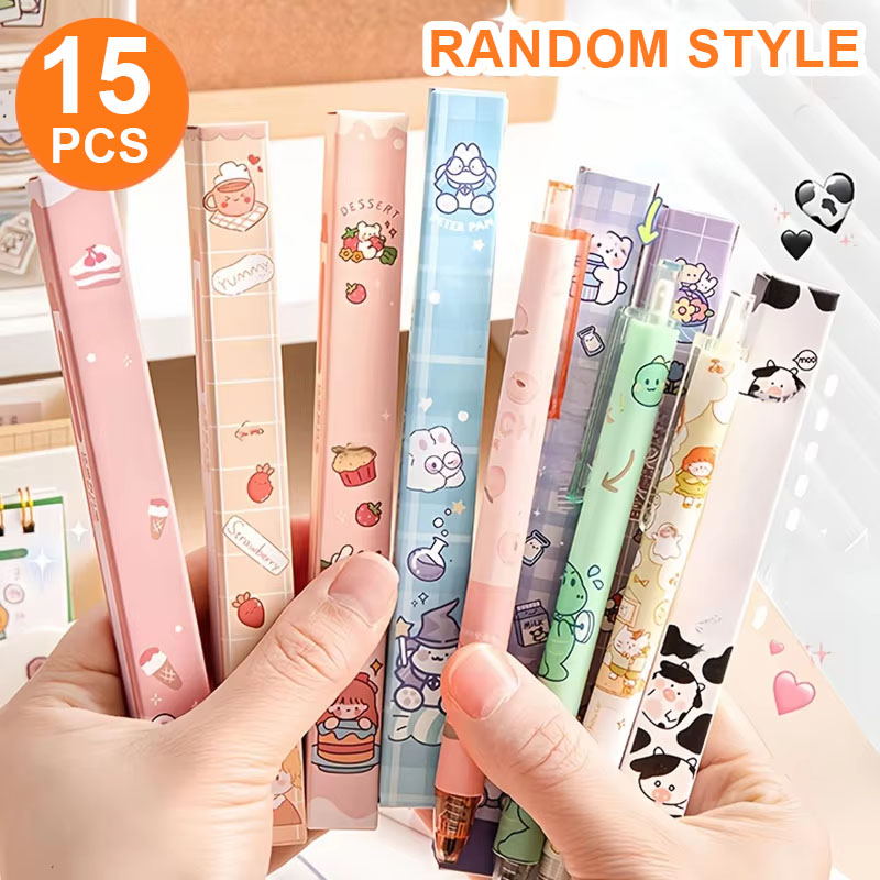 Office Stationery Supply Business - 15 قلم جل فردي في صندوق