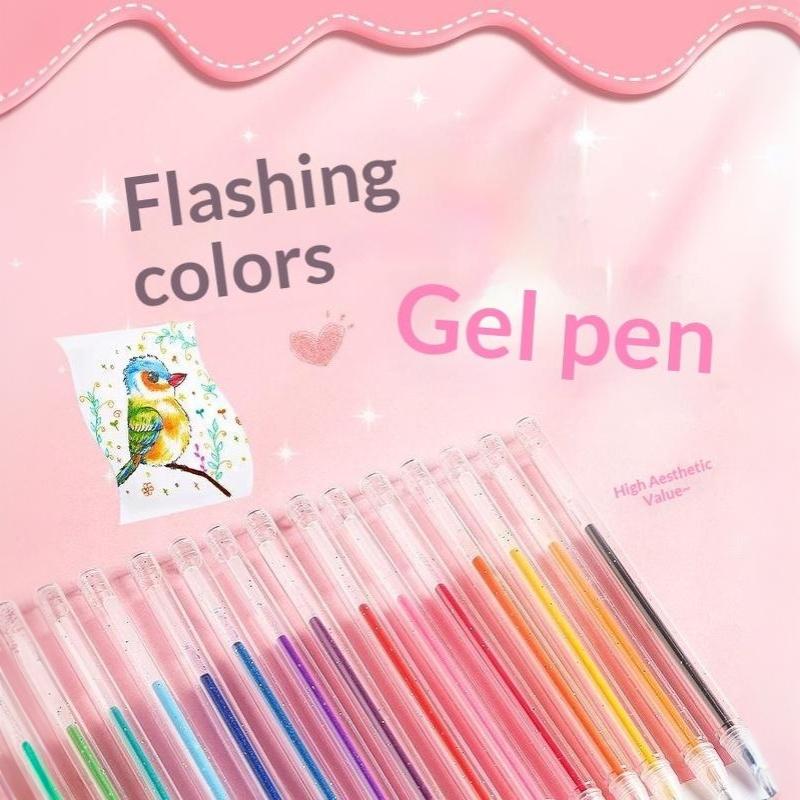Gel Ink Pen Set - أقلام جل لامعة بـ 8/12/18 لونًا