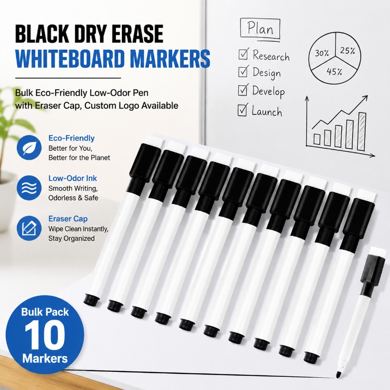 Whiteboard Marker Set - قلم سبورة بيضاء قابل للمسح باللون