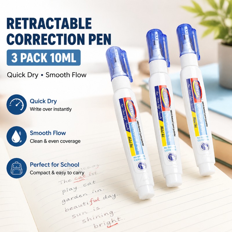 Correction Fluid White - سائل تصحيح سريع الجفاف، ممحاة سائلة
