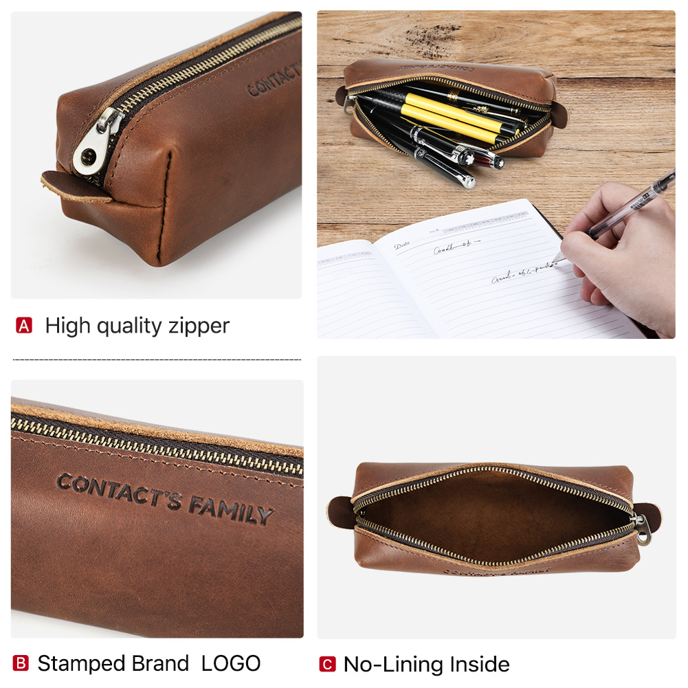 مقلمة جلدية ريترو عالية السعة  - مراجعة Office Stationery Supply Business وسعره