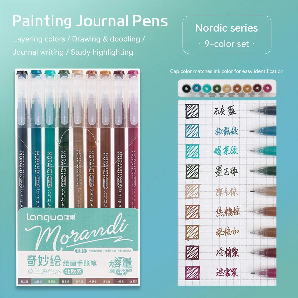 9 قطعة مجموعة Morandi اللون 0. - مراجعة Gel Ink Pen Set وسعره