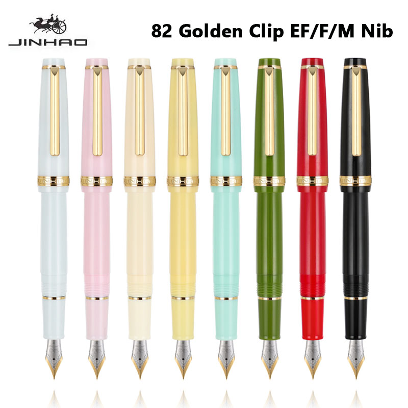 Jinhao 82 قلم حبر مشبك ذهبي EF - مراجعة Office Stationery Supply Business وسعره