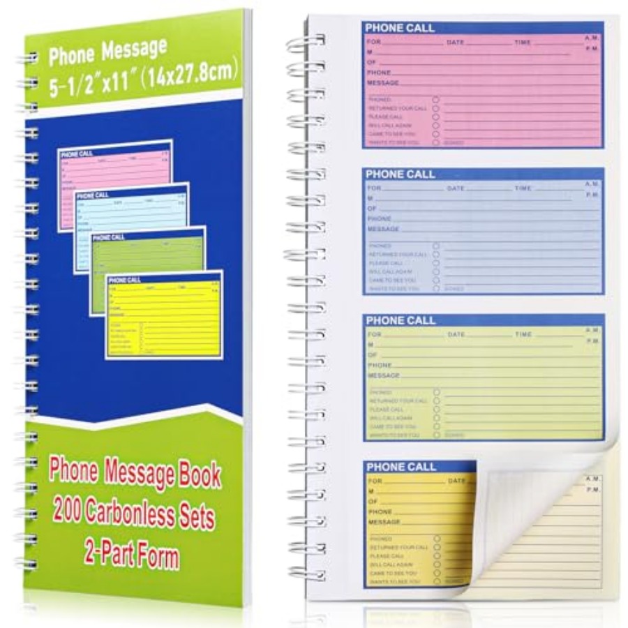 دفتر رسائل هاتفية حلزوني بورق  - مراجعة Carbon Copy Book وسعره